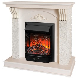 Электрокамин RealFlame Corfino WT айвори с очагом Majestic Lux Black