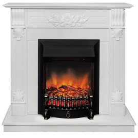 Электрокамин RealFlame Ottawa WT белое золото с очагом Fobos Lux Black RC