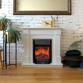 Электрокамин RealFlame Andrea WT фактурный белый с очагом Majestic Lux Black