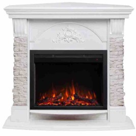 Электрокамин RealFlame Athena Corner GR белый с очагом Saphir 25,5