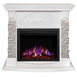 Электрокамин RealFlame Athena GR WT белый с очагом Saphir 25,5