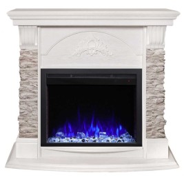 Электрокамин RealFlame Athena GR WT белый с очагом Saphir 25,5
