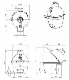 BIG GREEN EGG Керамический гриль Mini (диаметр решетки 25см)