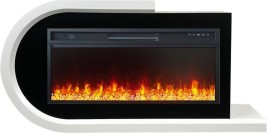Каминокомплект Basel L - Белый с черным с очагом Vision 42 LED