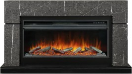 Каминокомплект Lindos 42 SFT (Разборный) - Серый мрамор (Ширина 1470мм) с очагом Vision 42 LOG LED