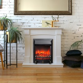 Электрокамин RealFlame Andrea WT фактурный белый с очагом Fobos Lux Black