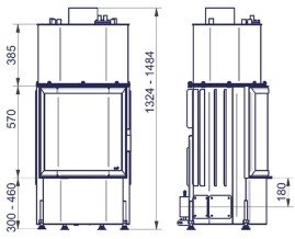 Каминная топка 600/57 K WW ECOPLUS, золото (Hark)