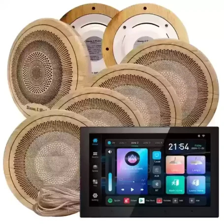 Комплект акустики для бани SW-7 SOUND Next WiFI Wood (семь колонок, круг)
