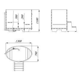 Купель Blumenberg из камбалы 130 х 79 комплектация Premium H 110, 130/8