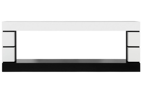 Каминокомплект Modern - Белый с черным с очагом Vision 60 LOG LED