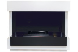 Каминокомплект Cube - Белый с черным с очагом Cassette 400 LNH-INT (с дровами)