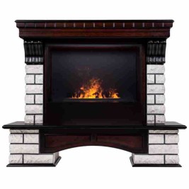 Электрокамин RealFlame Country Rock 26 AO античный дуб с очагом 3D Cassette 630 Black Panel