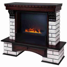 Электрокамин RealFlame Country Rock 26 AO античный дуб с очагом 3D Cassette 630 Black Panel