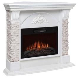 Электрокамин RealFlame Athena Corner GR белый с очагом Kendal 24
