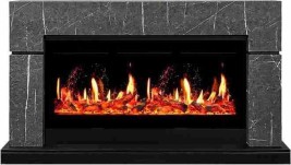 Каминокомплект Lindos 42 SFT - Серый мрамор (Ширина 1470мм) с очагом 5D V-ART 40