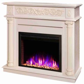 Электрокамин RealFlame Attica WT айвори с очагом Saphir 25,5