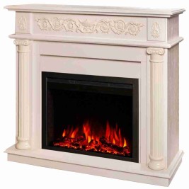 Электрокамин RealFlame Attica WT айвори с очагом Saphir 25,5