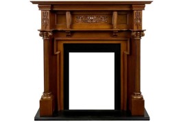 Каминокомплект Oxford - Орех с очагом Majestic FX M Brass