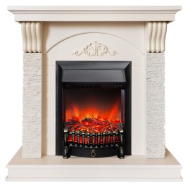 Электрокамин RealFlame Corfino WT айвори с очагом Fobos Lux Black