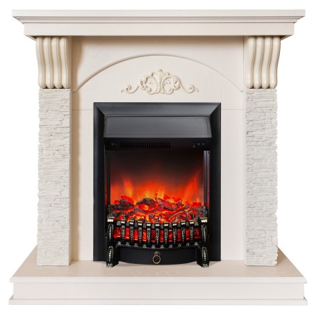 Электрокамин RealFlame Corfino WT айвори с очагом Fobos Lux Black
