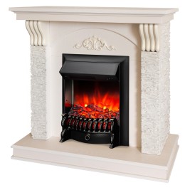 Электрокамин RealFlame Corfino WT айвори с очагом Fobos Lux Black