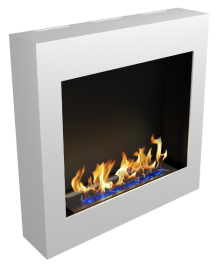 Биокамин Orion qube 600 с белой рамкой (Zefire)