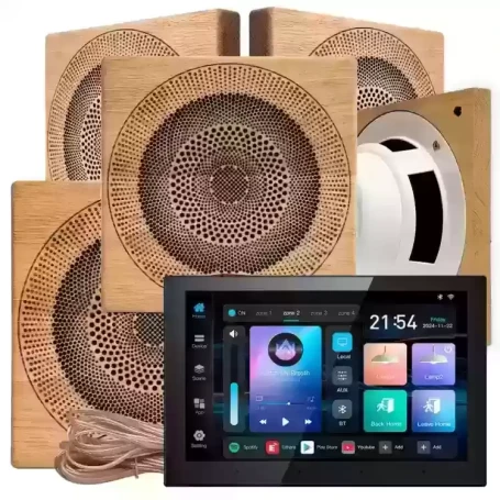 Комплект акустики для бани SW-5 SOUND Next WiFI Wood (пять колонок, квадрат)