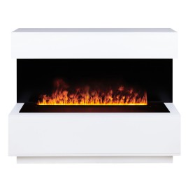 Электрокамин RealFlame Modern CST1000 WT белый с очагом 3D Cassette 1000 Black Panel
