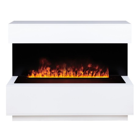 Электрокамин RealFlame Modern CST1000 WT белый с очагом 3D Cassette 1000 Black Panel