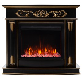 Электрокамин RealFlame Milano DN орех с золотом с очагом Saphir 25,5