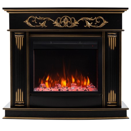 Электрокамин RealFlame Milano DN орех с золотом с очагом Saphir 25,5