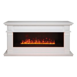 Электрокамин RealFlame Islandia CST1000 WT белый с очагом 3D Cassette 1000 Black Panel