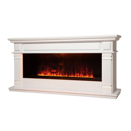 Электрокамин RealFlame Islandia CST1000 WT белый с очагом 3D Cassette 1000 Black Panel