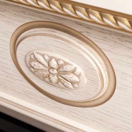 Портал каминный из МДФ RealFlame Siena 42/BV белый дуб с золотой патиной, под очаги Beverly 1000 и Saphir 42