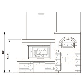 Облицовка GUBBIO SX, с духовкой (Palazzetti)
