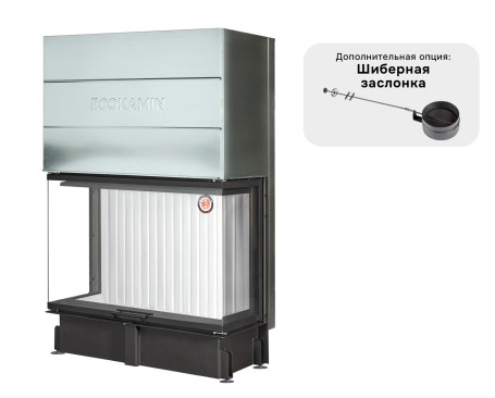 Каминная топка Экокамин ДЕЛЬТА 1200х800х450 P три стекла подовая