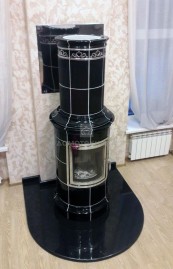 Печь BELLA NOCHE 2 ECOplus, schwarz-gl, рамка хром (Hark)