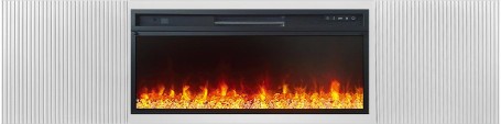 Каминокомплект Портал-тумба Sanremo (Разборный) - Бьянко белый с очагом Vision 42 LED
