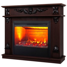 Электрокамин RealFlame Philadelphia 25,5/26 DN орех с очагом 3D Helios 26