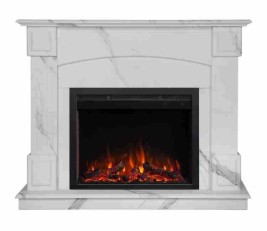 Электрокамин RealFlame Carolina 24/25,5 WT цвет мрамор белый с очагом Saphir 25,5