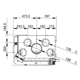 Каминная топка ECOMONOBLOCCO WT 66L V11ET (Palazzetti)