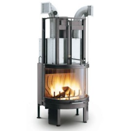 Облицовка ACAPULCO Rosso Alhambra + топка ECOMONOBLOCCO 66 round 180° (Palazzetti)