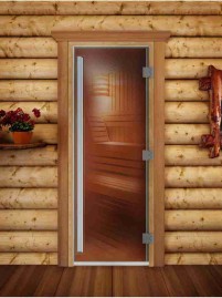 Дверь для бани и сауны DoorWood Престиж Бронза 190х70 (по коробке)