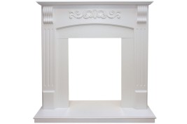Каминокомплект Sorrento угловой - Белый дуб с очагом Fobos FX Brass