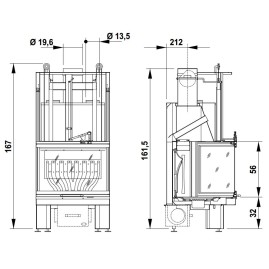 Облицовка ACAPULCO giallo + топка ECOMONOBLOCCO 66 round 180° (Palazzetti)