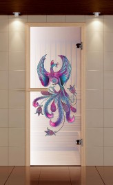 Дверь для сауны Aldo с фотопечатью, рисунок - Жарптица, размер 70х200 см.