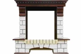 Портал Royal Flame Pierre Luxe угловой - Темный дуб / Белый