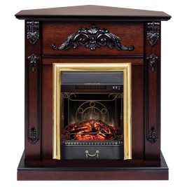 Электрокамин RealFlame Anita Corner AO античный дуб с очагом Majestic Lux Brass
