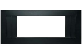 Каминокомплект Line 42 CRM (санд блэк) (Разборный) - Матовый черный с очагом Vision 42 LOG LED