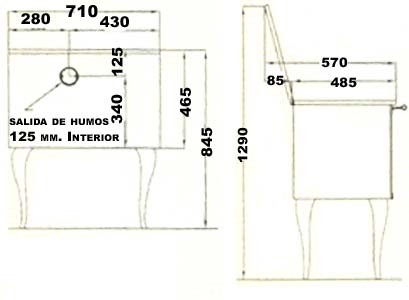 Печь-плита TB 6H, чугун, латунь, черная (Hergom)